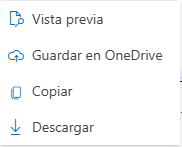 Menú contextual simulado